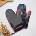 thumbnail image 4 of Hirioo Starry Sky Meditating Fox for Silicone Oven Mitts for BBQ, Baking, Cooking, Set of 2, Heat Resistant 260℃, Non-Slip Kitchen Essentials, 4 of 6