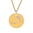 thumbnail image 4 of Collier en Acier Titane Clouté de Diamants Mode 12 Constellations, 4 of 9