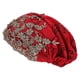 thumbnail image 4 of Gorro holgado, moda informal, encaje con cuentas, transpirable, suelto, perezoso, gorro químico para mujer, rojo oscuro, 4 of 5