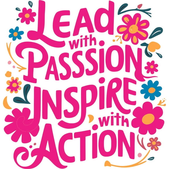 Lead with Passion Inspire Quote Positive Life Motivation Inspiration Quotes Saying Wall Art Sticker Designs Vinyl Stickers For Home House Walls Rooms Windows Bedroom Decoration Size (20x20 inch)