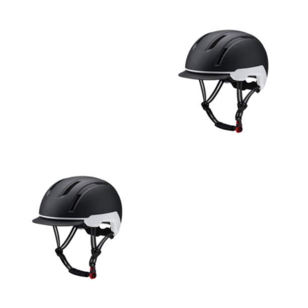 Naiovety Casco de ciclismo ajustable para PC EPS para cascos de ciclismo de protección deportiva de seguridad y comodidad en blanco y negro METRO【55-58CM】 2Conjunto