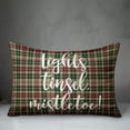 thumbnail image 2 of Creative Products Lights, Tinsel, Mistletoe in Tartan Plaid 14x20 Spun Poly Pillow, 2 of 2
