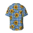 thumbnail image 2 of Vsdgher Sunflowers Print Men's Wrinkle Free Untucked Cuban Shirt Business Casual Button Down Shirts Short Sleeve Shirt, 2 of 7