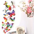 thumbnail image 2 of 12 piezas de pegatinas de pared con forma de mariposa 3D de doble capa multicolor, con imán de PVC, para decoración de nevera de dormitorio infantil, 2 of 4