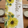 thumbnail image 5 of Sunflowers 120 Inch Table Runner, Country Spring Botanical Flowers Bee Wooden Farmhouse Dresser Scarf Cotton & Linen Tablerunner for Dining/Kitchen Island/Holiday Party Décor 13" x 120", 5 of 9