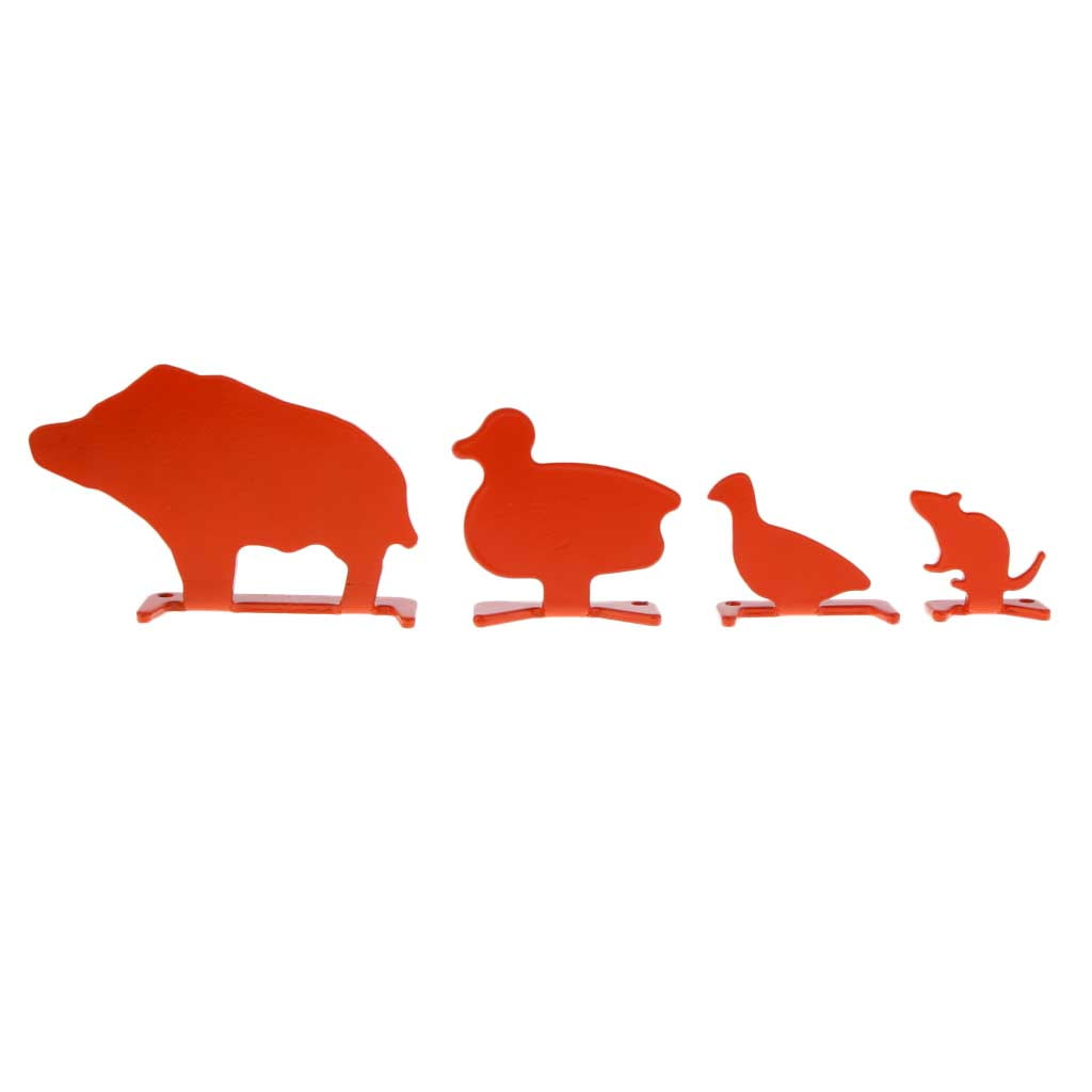 4pcs Metal Animal Silhouette Set Plinking Practice Target