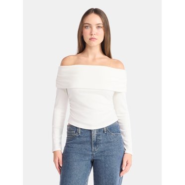 No Boundaries Off The Shoulder Top with Long Sleeves, Women’s