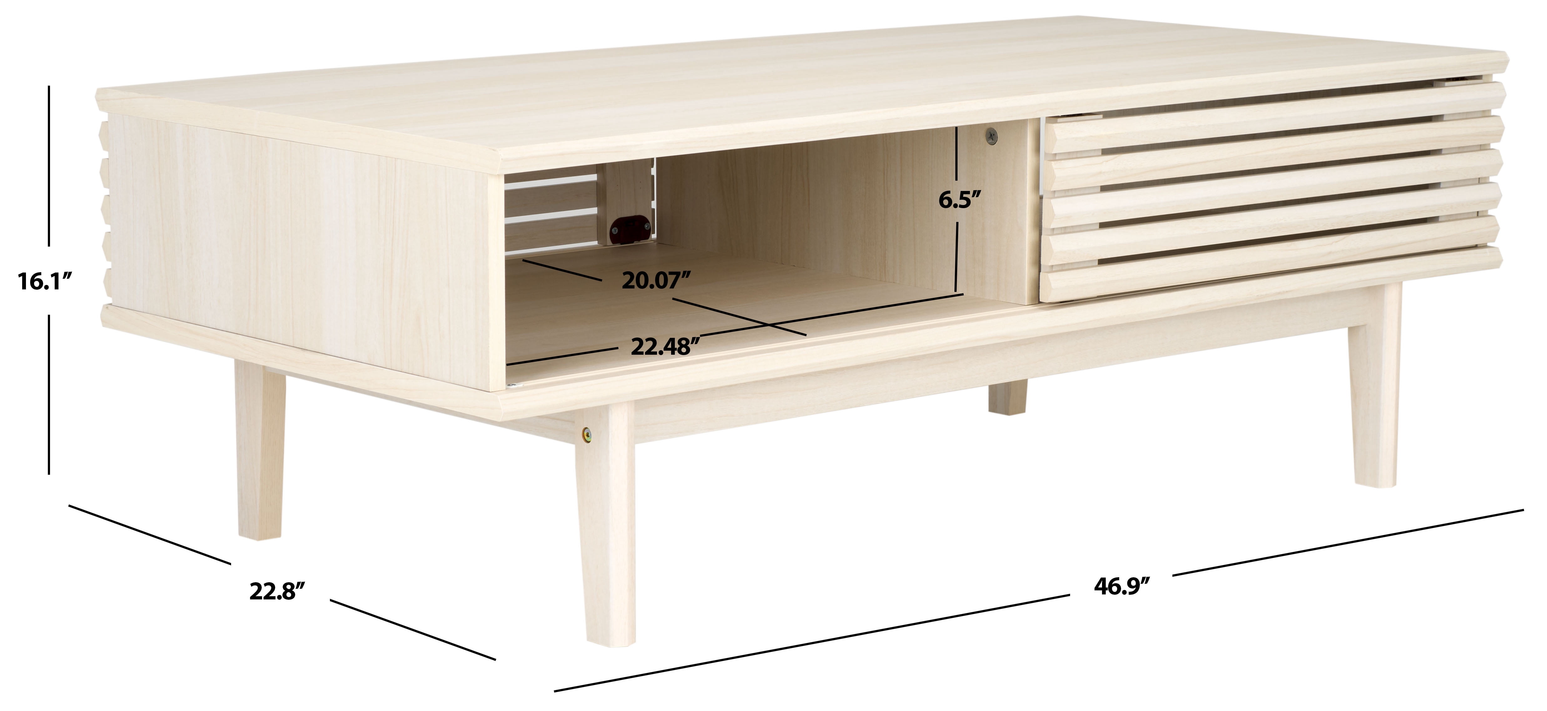 SAFAVIEH Aricia Modern 2 Door Wood Coffee Table, Bleached White