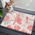 thumbnail image 3 of 2x3 Ft Entryway Area Rug, Red Coastal Shells Kitchen Rug Runner Washable Floor Mat, Vintage Nautical Conch Coral Starfish Non Slip Indoor Door Mat Throw Carpet for Bathroom Living Room Bedroom, 3 of 8