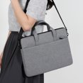 thumbnail image 4 of SATRINO 15 15.6 16 inch Laptop Computer PC Shoulder Bag Carrying Case, Water-Repellent Fabric Briefcase, Lightweight Toploader, Business Casual or School (Gray), 4 of 8
