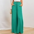 thumbnail image 1 of Jsaierl Womens Casual Wide Leg Pants Ruffle Elastic Drawstring Palazzo Pants Loose Comfy Trousers with Pockets, 1 of 8
