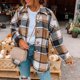 thumbnail image 1 of Blusas de otoño con cuello en V para mujer Estilo casual de un solo pecho Traje de diario de corte holgado FLhrweasw Para estrenar, 1 of 9