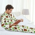 thumbnail image 4 of Mens Pajamas Set, cute bear Button Down Long Sleeve Loungewear Sleepwear Pjs sets for Men, 4 of 5