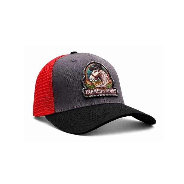 KNITE Gorra Farmer Horse Black Trucker Hombre Ajustable Estilo Rancho Caballo