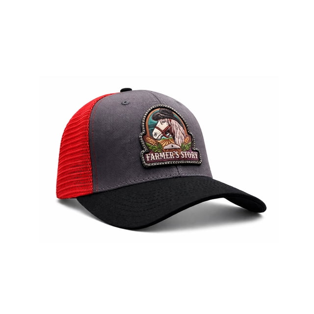 KNITE Gorra Farmer Horse Black Trucker Hombre Ajustable Estilo Rancho Caballo