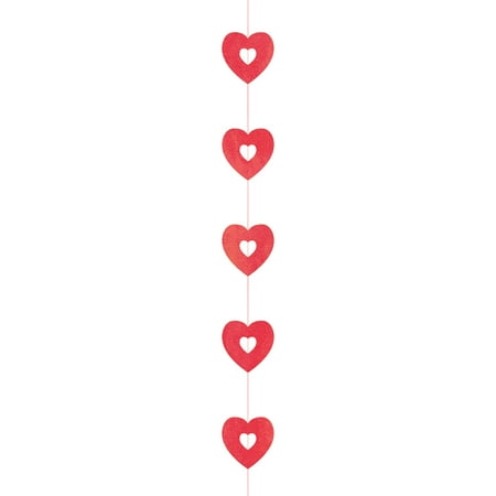 Hanging Prismatic Red Heart Decorations, 36in, 4ct