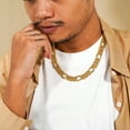 thumbnail image 4 of JeenMata Stylish 13 mm Hip-Hop Iced Out Curb Chain Necklace in Yellow - Men's Chunky Chain - Gift for Husband, 4 of 5