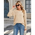 thumbnail image 3 of Cogild Sweaters for Women, Bow Applique Crew Neck Long Sleeve Knit Pullover Sweater, 3 of 10