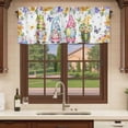 thumbnail image 6 of 2 Pack Valances for Window, Spring Easter Short Curtains for Kitchen Bedroom Living Room, Watercolor Eggs Gnomes Floral Butterflies Plants Small Window Treatment Valance Drapes 42 x 18 Inch, 6 of 8