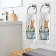 thumbnail image 5 of Ryvnso Easter Rabbit Egg Hand Towels for Bathroom Cotton Face Towel Decorative 15.5x29.5 inch, 5 of 7