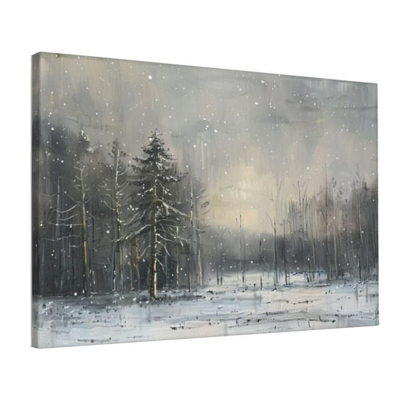 12x18 inch Canvas Painting Prints Winter Forest Landscape,Home Decor Yard Accessory,Indoor Bedroom,Living Room,Office Wall Art Decor Canvas Poster,Exquisite Winter Forest Landscape Paintings