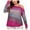 Pink, variant on Women's Cold Shoulder Tops Long Sleeve Plus Size Color Block Pullover Shirts Fashion Fall Casual Loose Blouses (Blue 3XL)