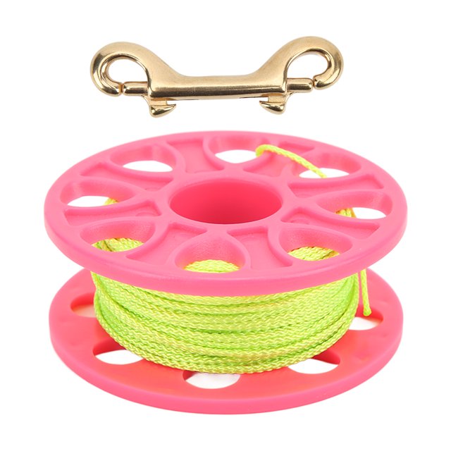Dive Reel, Fluorescent Green Line Copper Hook 4 Color Diving Reels For Cave Diving Pink