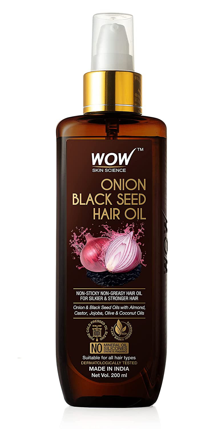 WOW Skin Science Onion Black Seed Hair Oil for Dry Damaged Hair & Growth - Oil  Hair Care Natural Hair Growth Oil - Hair Treatment for Dry Damaged Hair  with Almond, Castor,
