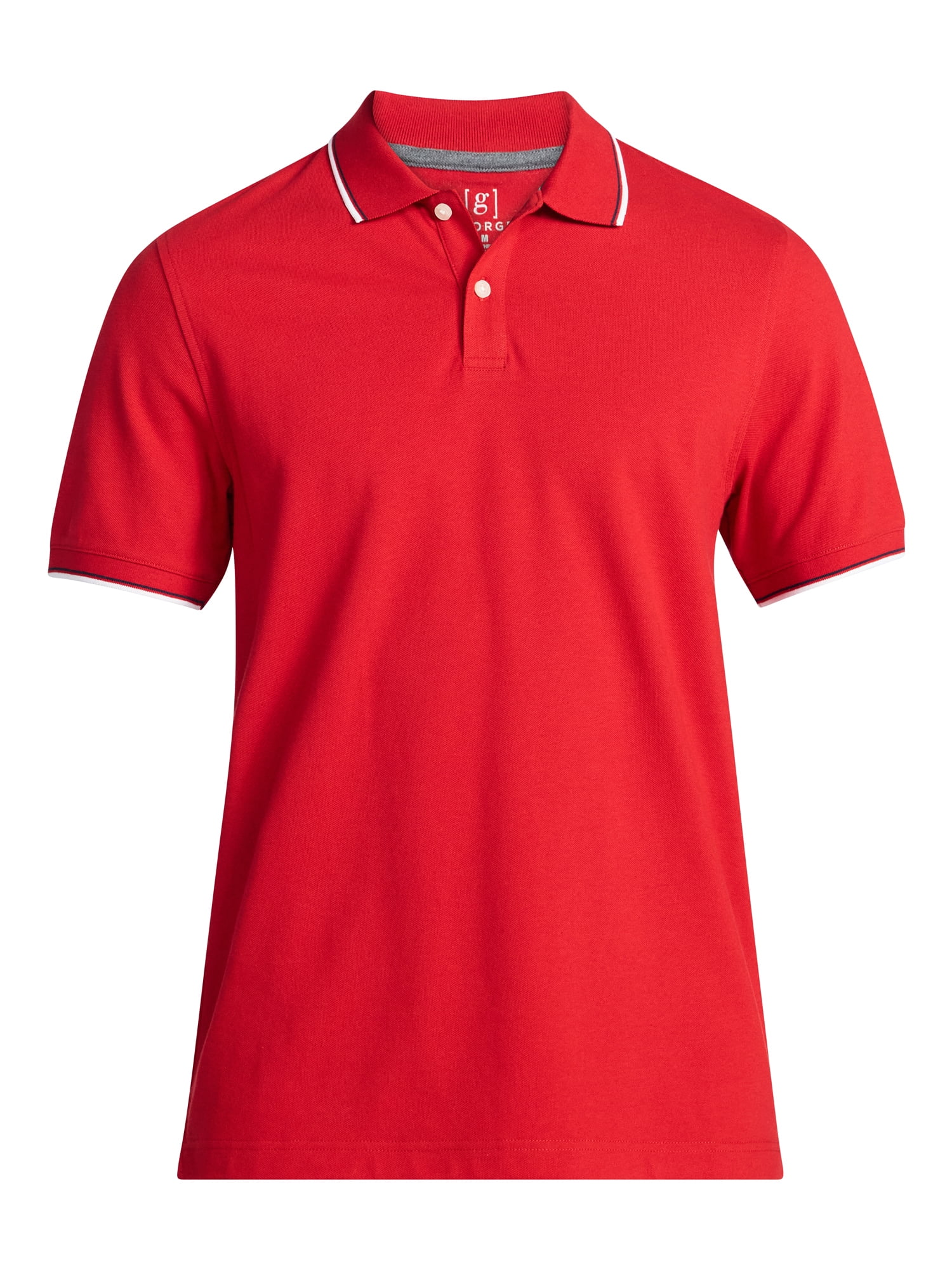 George Men's and Men's Big & Tall Tipped Pique Polo Shirt with Short Sleeves, Sizes XS-5XL, LT-3XLT