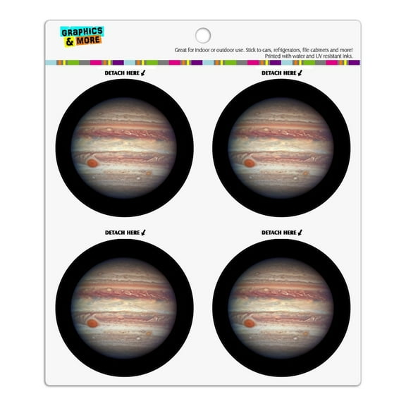 Planet Jupiter Solar System Refrigerator Fridge Locker Vinyl Circle Magnet Set