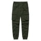 thumbnail image 2 of Pantalones largos para hombre, moda informal, cómodos, sólidos, con bolsillos, con cordón ajustable, pantalones regulares de poliéster para hombre., 2 of 9