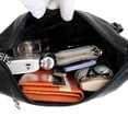 thumbnail image 3 of Bolsa de hombro de PU para mujer bandolera de color sólido de múltiples capas (negro) Likrtyny Para Estrenar, 3 of 9