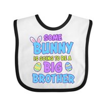 Inktastic Some Bunny is Going to Be a Big Brother with Bunny Ears and Eggs Boys Baby Bib