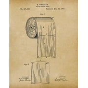 Original Toilet Paper Roll Artwork Submitted In 1891 - Bathroom - Patent Art Print