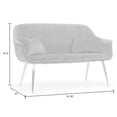 thumbnail image 4 of Angela Blue Velvet Loveseat and Accent Chair Set, 4 of 8