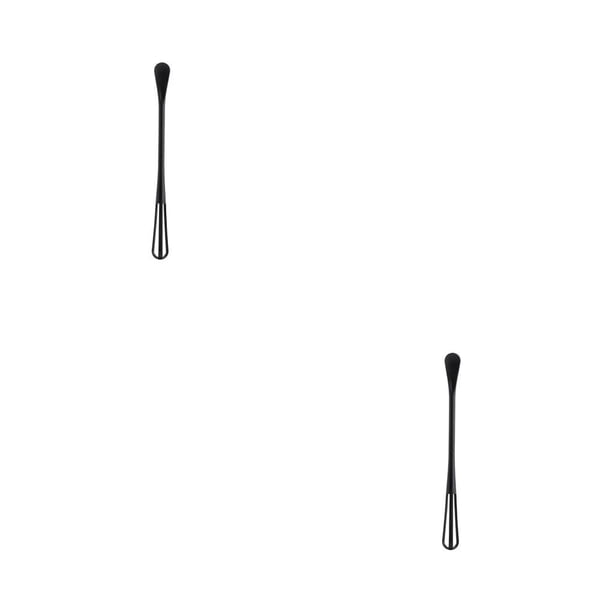 Billuyoard Batidor de huevos Cocina de doble extremo Cuchara para hornear Mezclador de leche reutilizable manual Mezclador de espuma Utensilios de Negro 2Conjunto