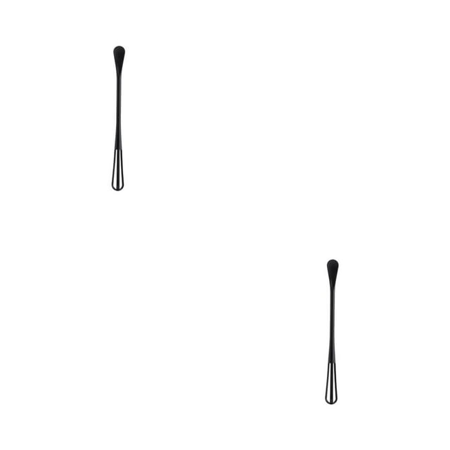 Monstrate Batidor de huevos Cuchara para condimentos Utensilios para hornear portátiles Espumador de leche Mezclador Gadget Negro 2piezas
