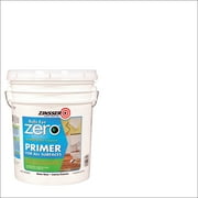 White, Zinsser Bulls Eye Zero Interior/Exterior Water-Based Flat Primer- 249021, 5 Gallon- 1 Pack