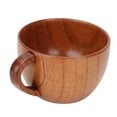 thumbnail image 3 of Drinking Cup, Wood Coffee Mug Sturdy Retro Elegant Flat Base With Handle For Household, 3 of 8