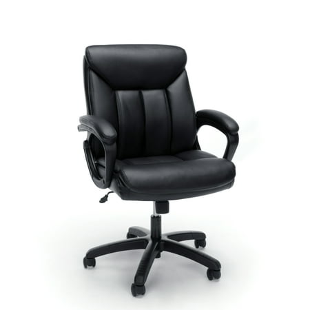 Buy Leather Swivel Chair Essentials by OFM ESS-6020 Executive Leather Swivel Office Chair, Black with Black Frame ()