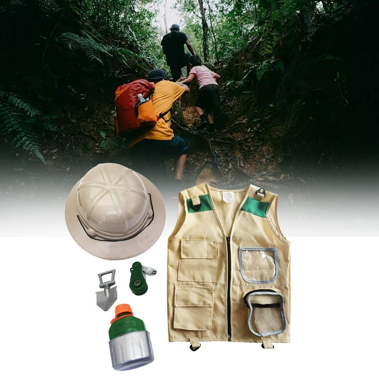 Cargo Vest and Hat Set - Kids Outdoor Adventure Vest, for Boys and