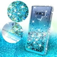 thumbnail image 2 of Compatible for Samsung Galaxy Note 9 Case, with [Temper Glass Screen Protector] SOGA Diamond Glitter Liquid Quicksand Cover Cute Girl Women Phone Case [Clear/Teal], 2 of 5
