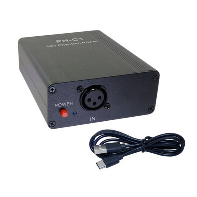 Adaptador de Alimentación Fantasma de 48 V para Exteriores, Portátil, Recargable, para Cualquier Equipo de Grabación con Micrófono de Condensador.