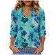 thumbnail image 3 of TaTaai Womens 3/4 Sleeve V Neck Tees Summer 2026 Printed Loose Fit Blouses Casual Fashion T Shirts Soft Polyester Spandex Daily Travel Tops Gift, 3 of 6