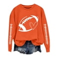 thumbnail image 3 of NMMUED Womens Game Day Sweatshirt Football Graphic Print Pullover Long Sleeve Crewneck Casual Tops Orange XL, 3 of 7