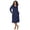 Navy Water Multi Dot, variant on Women’s Super-Soft Velour 46” Long Sleeve V-Neck Sleepwear Lounger, Sizes XS-4X