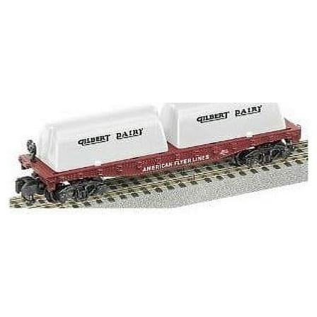 American Flyer 6-48576 S Scale Flatcar w/Mlk Cnt Gilbert