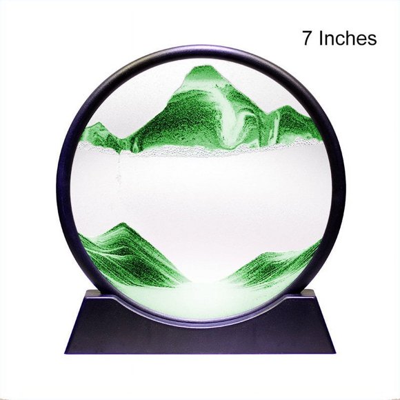 Valentine‘s Day GiftThe Magic Sandscape Crafts 3D Moving Sand Art Painting Ornament Desktop Decoration for Home Living Room Office 7 Inches Purple