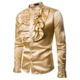 thumbnail image 2 of Performance Design Men's Standing Casual Fashion Long Sleeve Shirt Brown S, 2 of 8