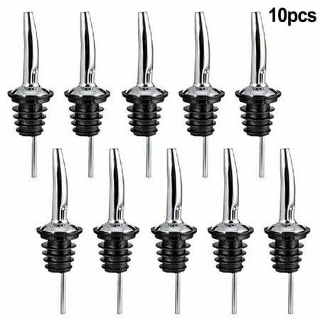 

10Pcs Stainless Steel Classic Tapered Spout Bottle Pourers for Liquor Wine Coffee Syrup Vinegar Snow Cone and Olive Oil Bottles
